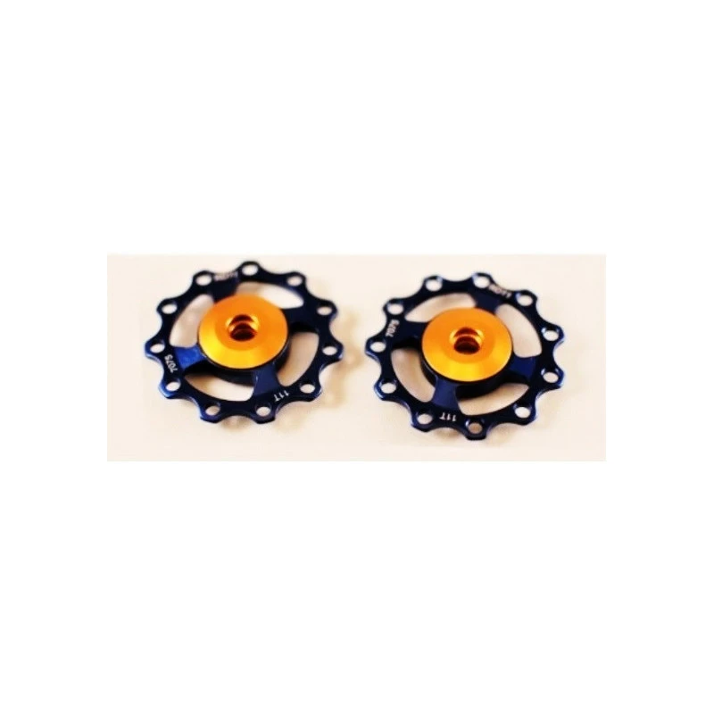 Ruletas Cambio Akiva Rodamientos Aluminio Azul 11T 3 Ruletas Cambio Akiva Rodamientos Aluminio Azul 11T